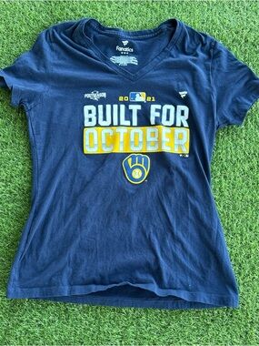 Fanatics Navy MLB 2021 Short Sleeve V-Neck Tee